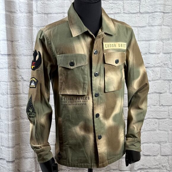 Disney Star Wars Rebel Commando Endor Unit Men's Camo Jacket Small Lucasfilm NWT - Picture 7 of 16